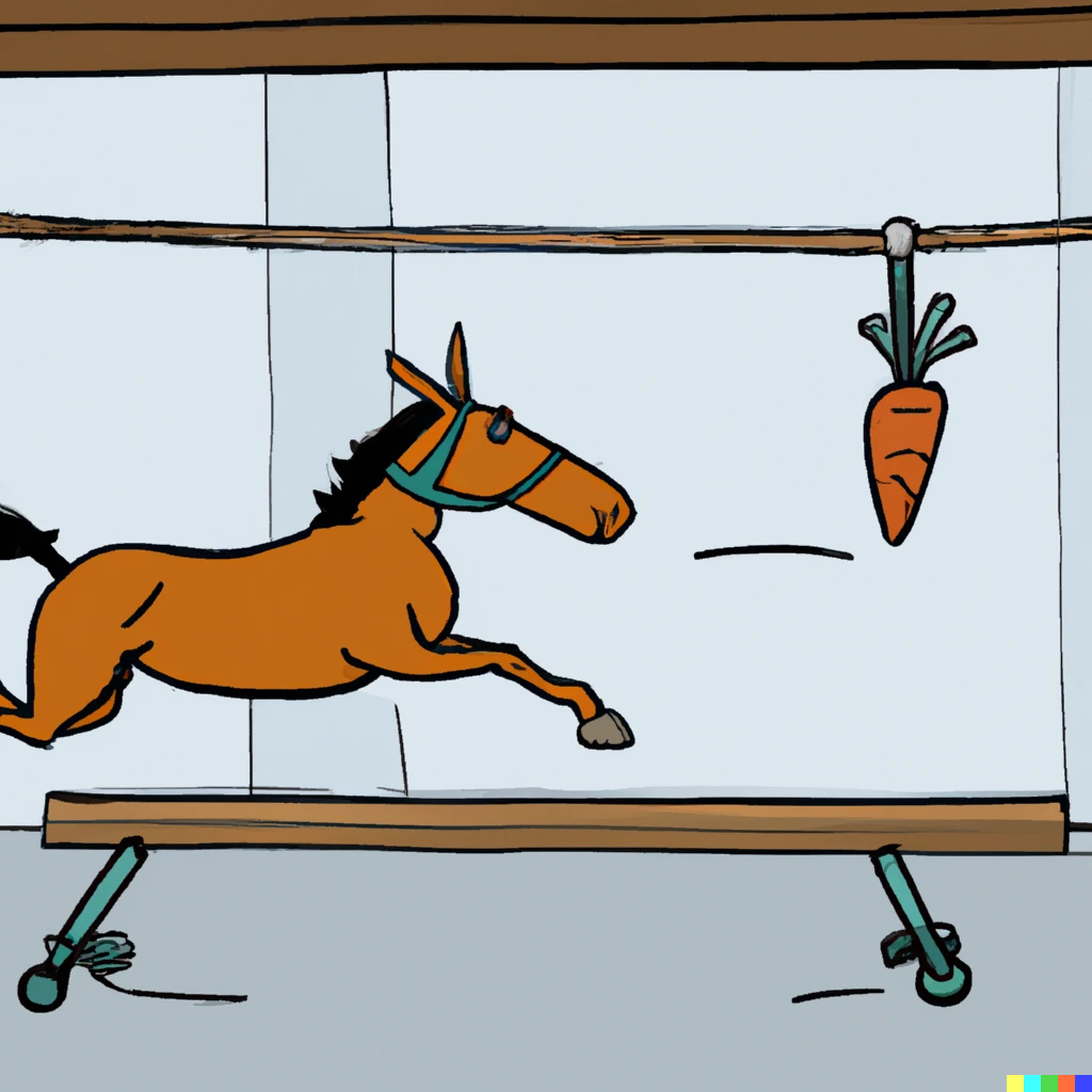 Horse carrot stick by Dall-E
